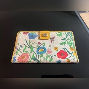 Gucci yellow floral print wallet